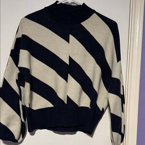 Vero Moda navy and Cream Geometric Sweater